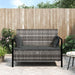 2-seater Garden Bench With Cushions Grey Poly Rattan Tlaooo