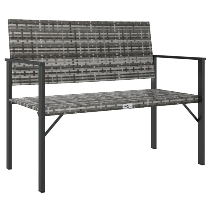 2-seater Garden Bench Grey Poly Rattan Tlaoxx