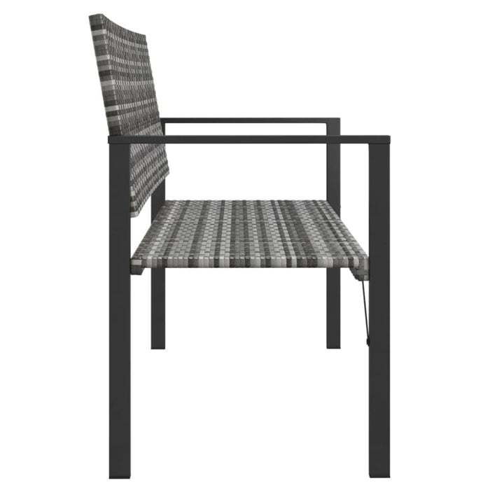 2-seater Garden Bench Grey Poly Rattan Tlaoxx