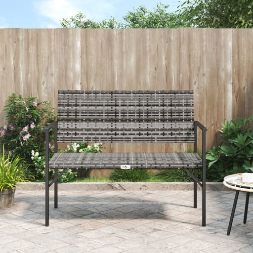 2-seater Garden Bench Grey Poly Rattan Tlaoxx