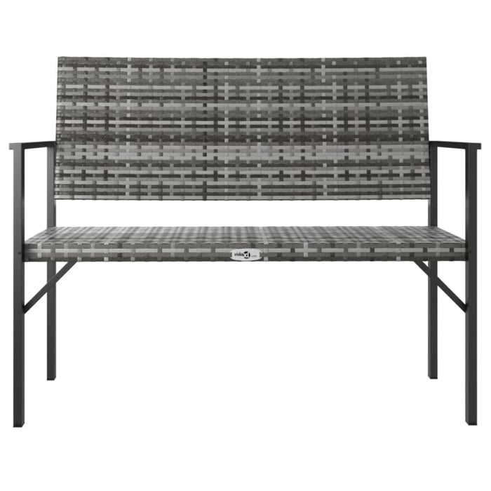 2-seater Garden Bench Grey Poly Rattan Tlaoxx