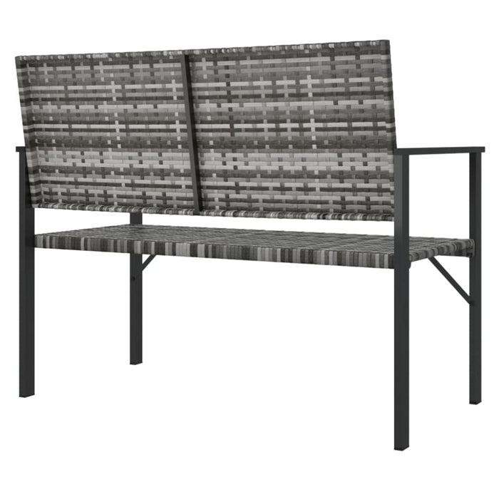 2-seater Garden Bench Grey Poly Rattan Tlaoxx