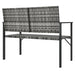 2-seater Garden Bench Grey Poly Rattan Tlaoxx