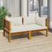 2-seater Garden Sofa With Cream Cushions Solid Wood Acacia