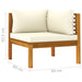 2-seater Garden Sofa With Cream Cushions Solid Wood Acacia