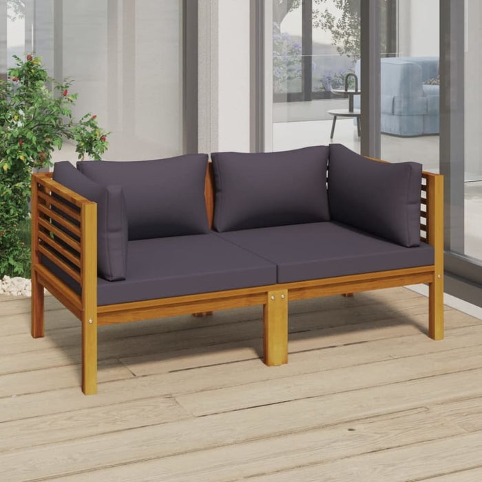 2-seater Garden Sofa With Cushion Solid Wood Acacia Tbnlnkk