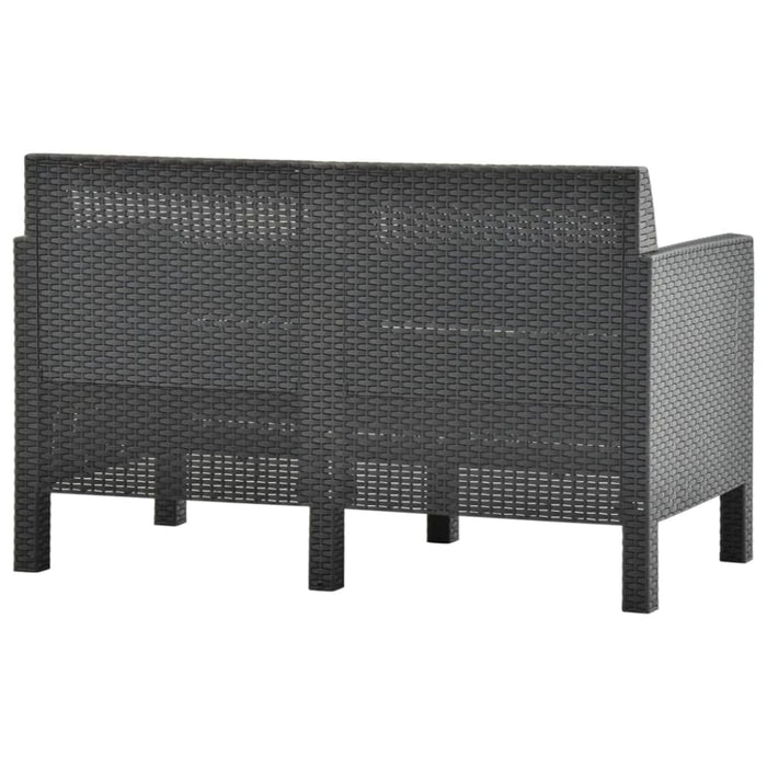 2-seater Garden Sofa With Cushions Anthracite Pp Rattan