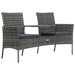 2-seater Garden Sofa With Tea Table Poly Rattan Anthracite