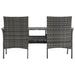 2-seater Garden Sofa With Tea Table Poly Rattan Anthracite