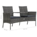 2-seater Garden Sofa With Tea Table Poly Rattan Anthracite