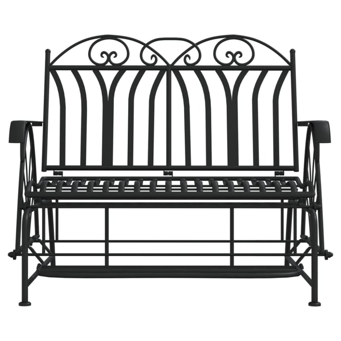 2-seater Glider Bench 114 Cm Black Steel Tonntt