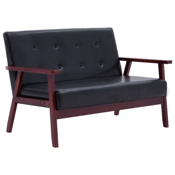 2 - seater Sofa Black Faux Leather Xanlax