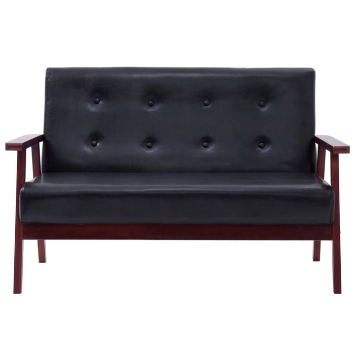 2 - seater Sofa Black Faux Leather Xanlax