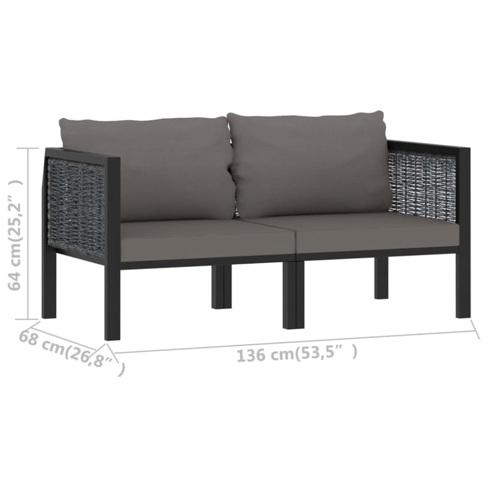 2-seater Sofa With Cushions Anthracite Poly Rattan Aktkk