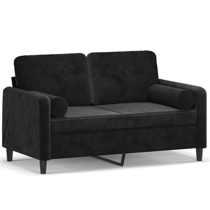 2-seater Sofa With Throw Pillows Black 120 Cm Velvet Txbbnil