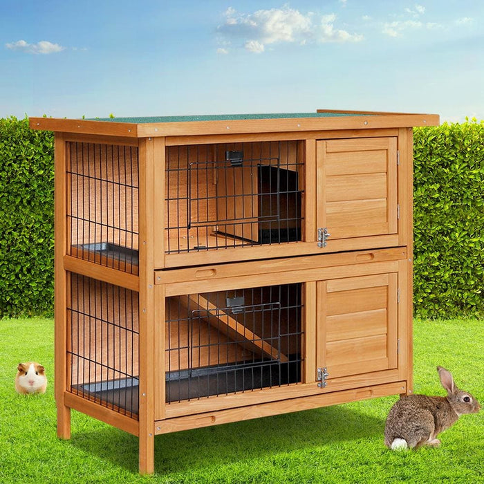 I.pet 2 Storey Wooden Rabbit Hutch