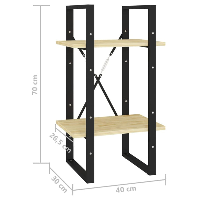 2-tier Book Cabinet 40x30x70 Cm Solid Pine Wood Nblaox