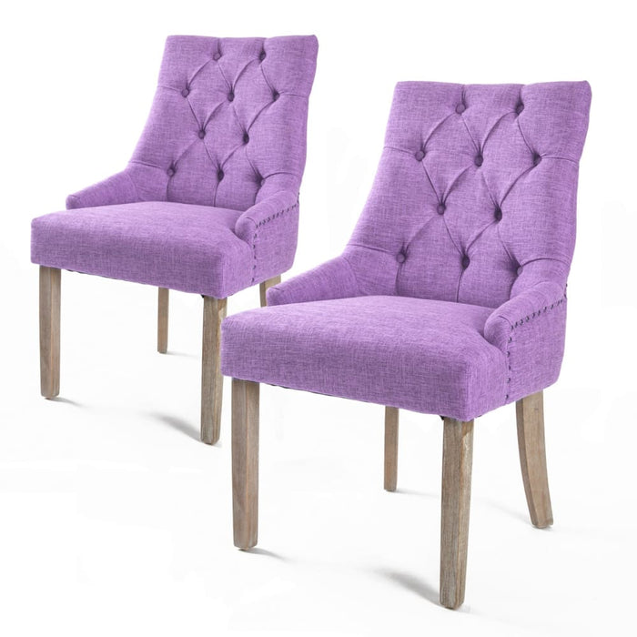 2 Set Violet French Provincial Dining Chair Amour Oak Leg