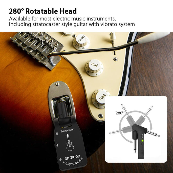 2.4g Wireless Guitar Transmitter Audio 6 Channels Receiver