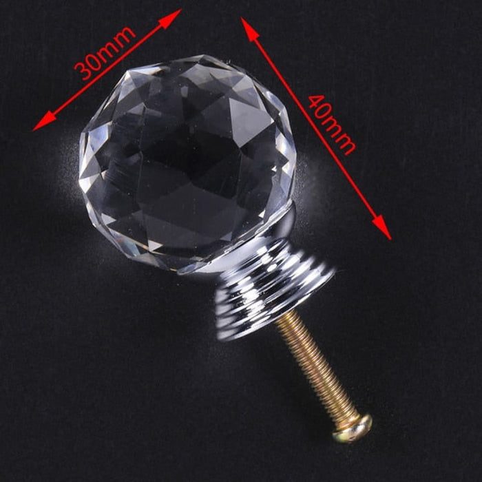 20-30mm Crystal Handle Clear Glass Knobs Cupboard Drawer