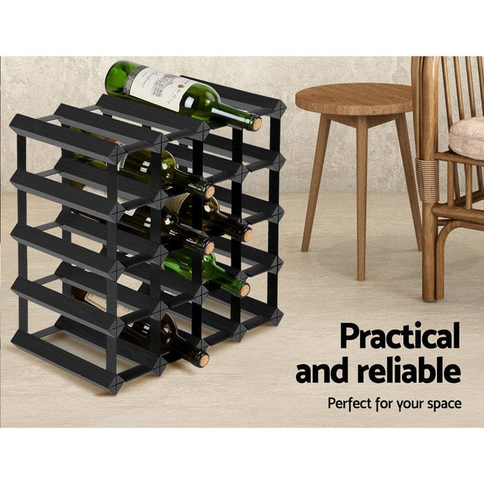 20 Bottle Timber Wine Rack Wooden Storage Wall Racks