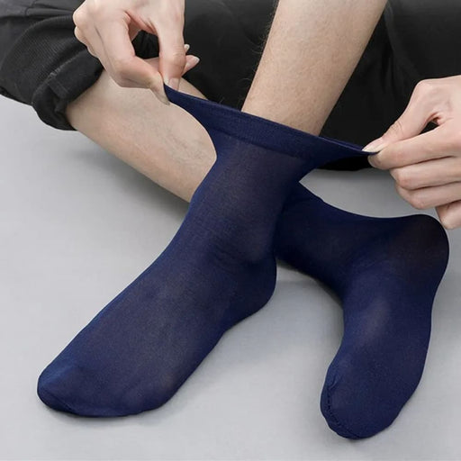 20 Pairs Mens Thin Ice Silk Mid Calf Socks Breathable