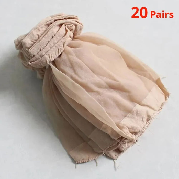 20 Pairs Womens Breathable Crystal Silk Socks Lightweight