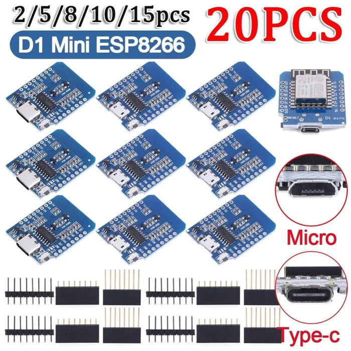 20 Piece D1 Mini Esp8266 Development Board With Usb Wifi