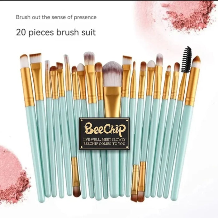 20 Piece Makeup Brush Set Eye Shadow Foundation Beauty