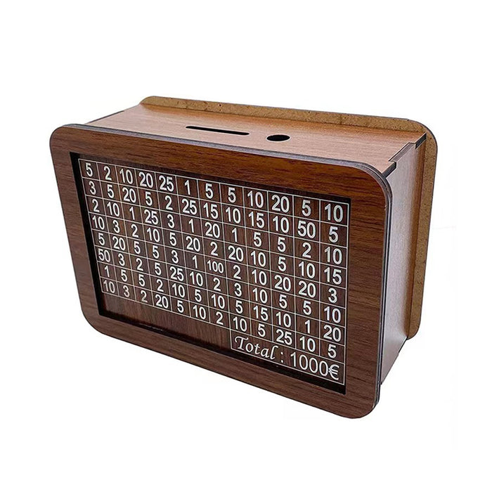 Vibe Geeks Large Capacity Wooden Piggy Bank Cash Box