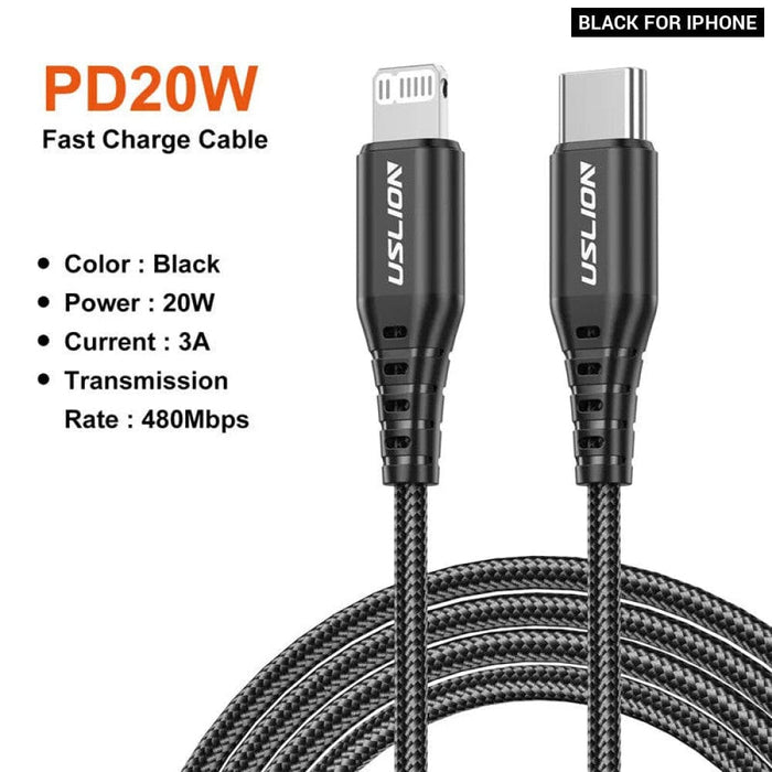 20w Usb c Cable For Iphone Macbook Fast Charge