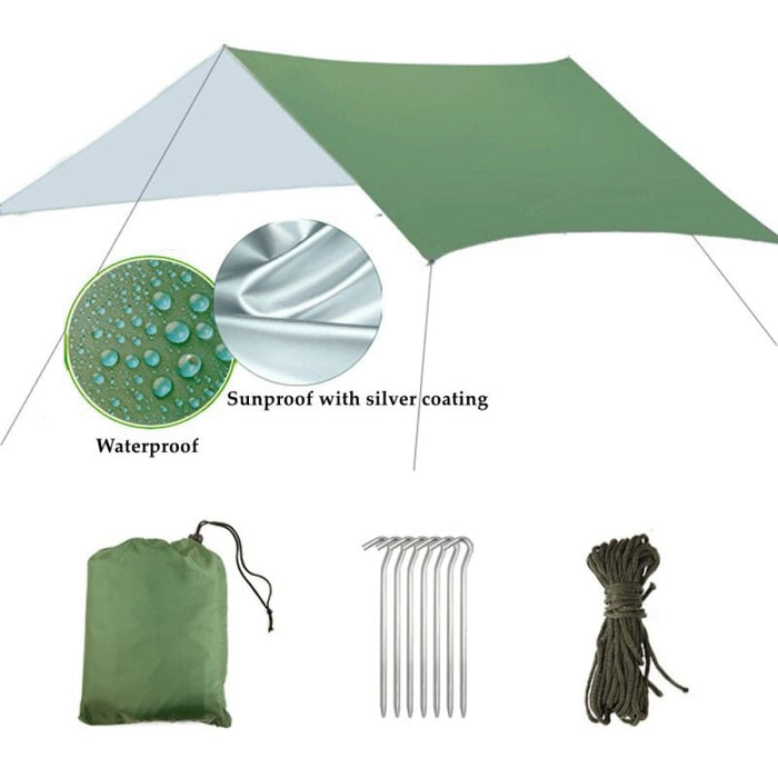 210t Waterproof Tarp Tent Outdoor Portable Foldable