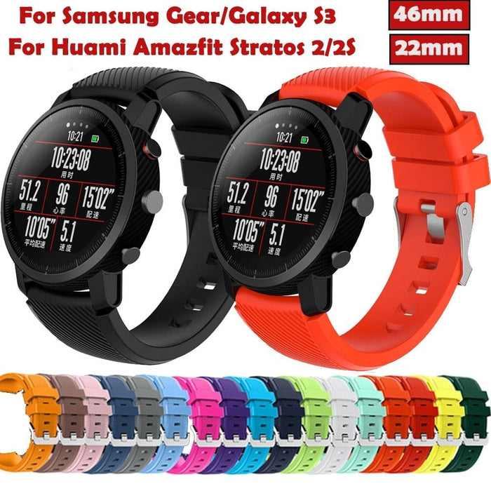 22mm Soft Silica Gel Sports Watch Band Strap For Samsung