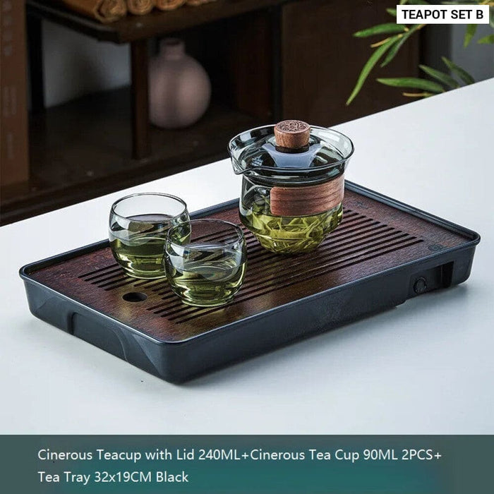 240ml Gaiwan Cup And Bamboo Tea Tray Set