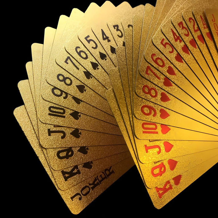 24k Gold Foil Playing Cards Waterproof Pet Pvc Plastic