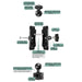 25mm Ball Head Motorcycle Rearview Mirror Screw Hole Mount
