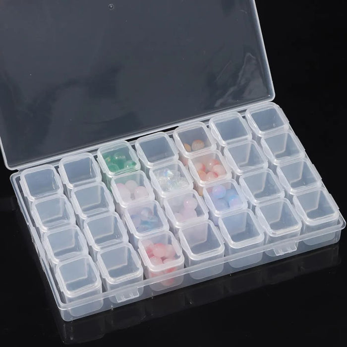 28 Grid Diamond Paint Tool Storage Box Transparent Drill