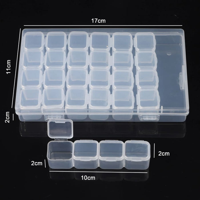 28 Grid Diamond Paint Tool Storage Box Transparent Drill