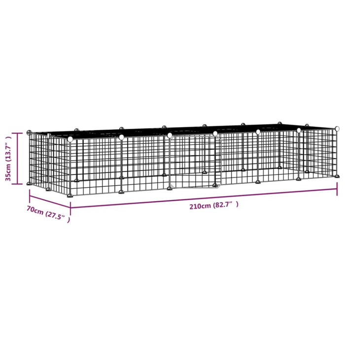 28-panel Pet Cage With Door Black 35x35 Cm Steel Tooabpl