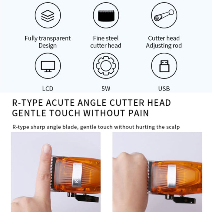 2860 Pro Adjustable Powerful Hair Clipper Lcd Electric