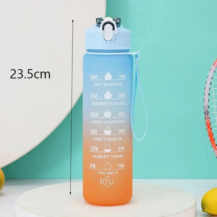 2l Outdoor Sport Water Bottle With Time Marker Leakproof