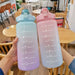 2l Outdoor Sport Water Bottle With Time Marker Leakproof