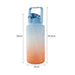 2l Outdoor Sport Water Bottle With Time Marker Leakproof