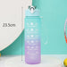 2l Outdoor Sport Water Bottle With Time Marker Leakproof