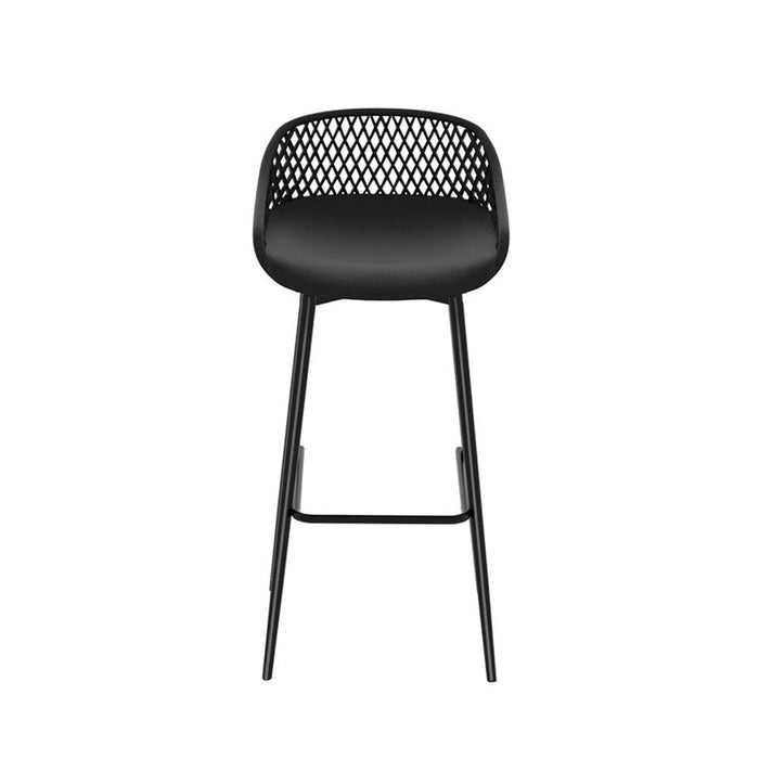 2pc Outdoor Bar Stools Plastic Metal Dining Chair Patio