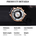 2pcs Black Round Quartz Watch With Pendant Necklace Men