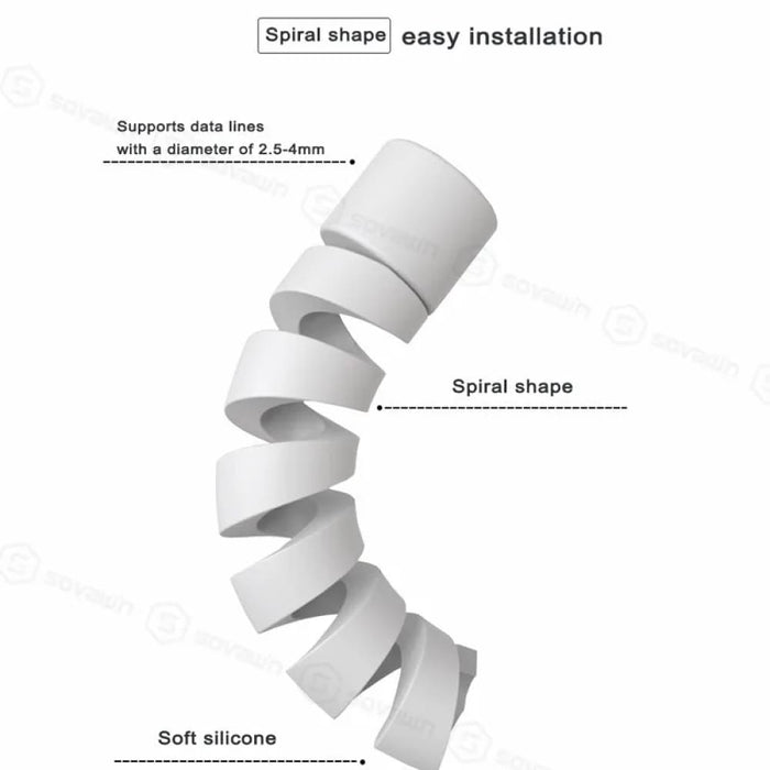 2pcs Usb Cable Protector Silicone Spiral Shape Charger Cord
