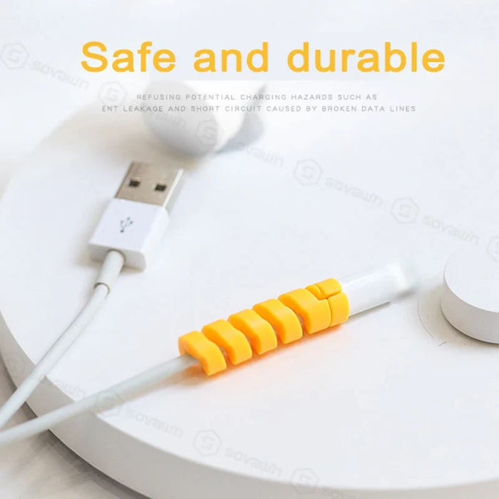 2pcs Usb Cable Protector Silicone Spiral Shape Charger Cord