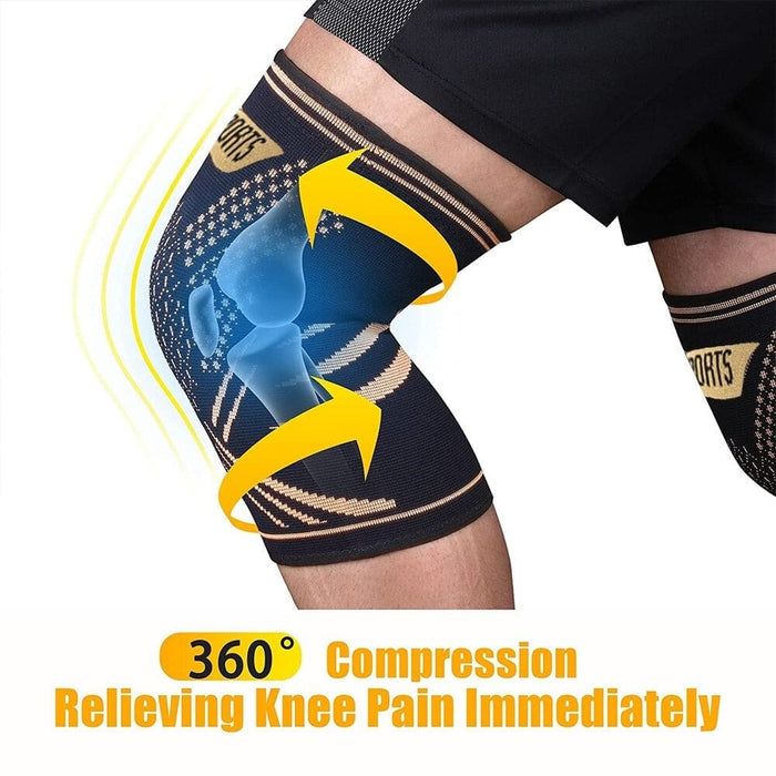 2pcs Copper Knee Compression Leg Sleeves For Pain Running