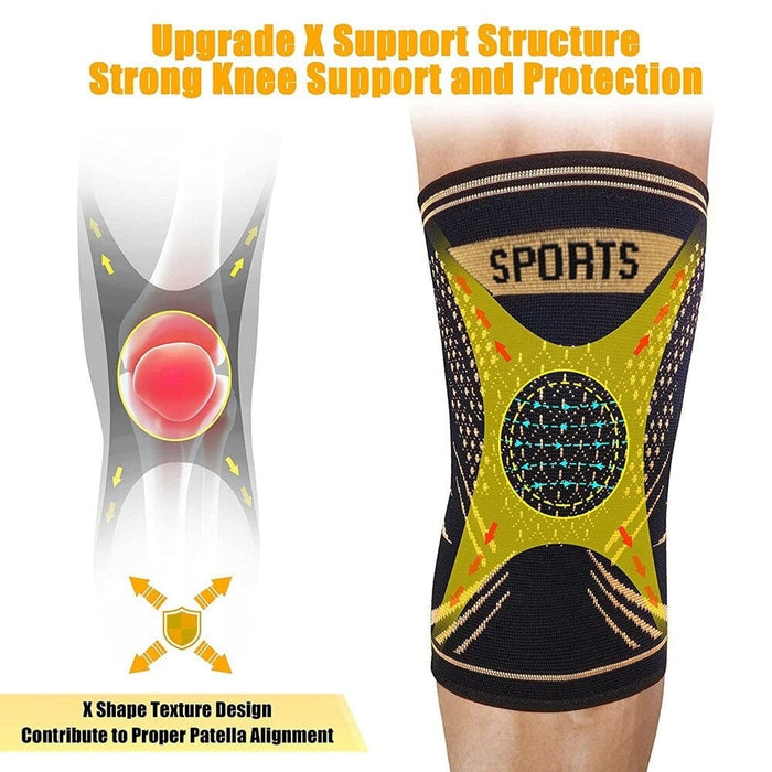 2pcs Copper Knee Compression Leg Sleeves For Pain Running